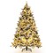 Costway 6/7 FT Pre-Lit Flocked Christmas Tree Hinged Xmas Decoration with 250/300 LED Lights